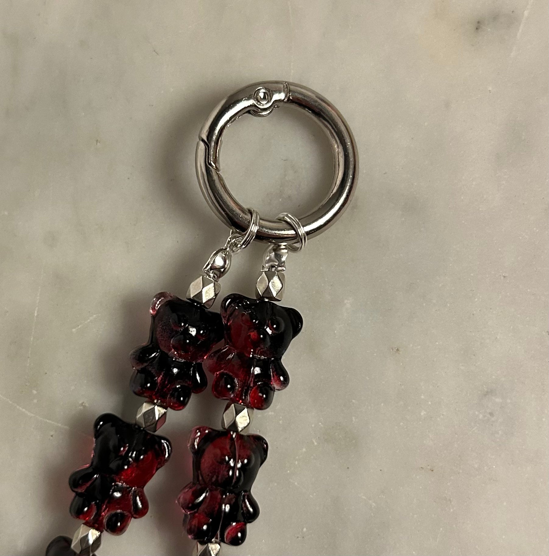 Midnight Berry – Handmade Beaded Phone & Bag Charm
