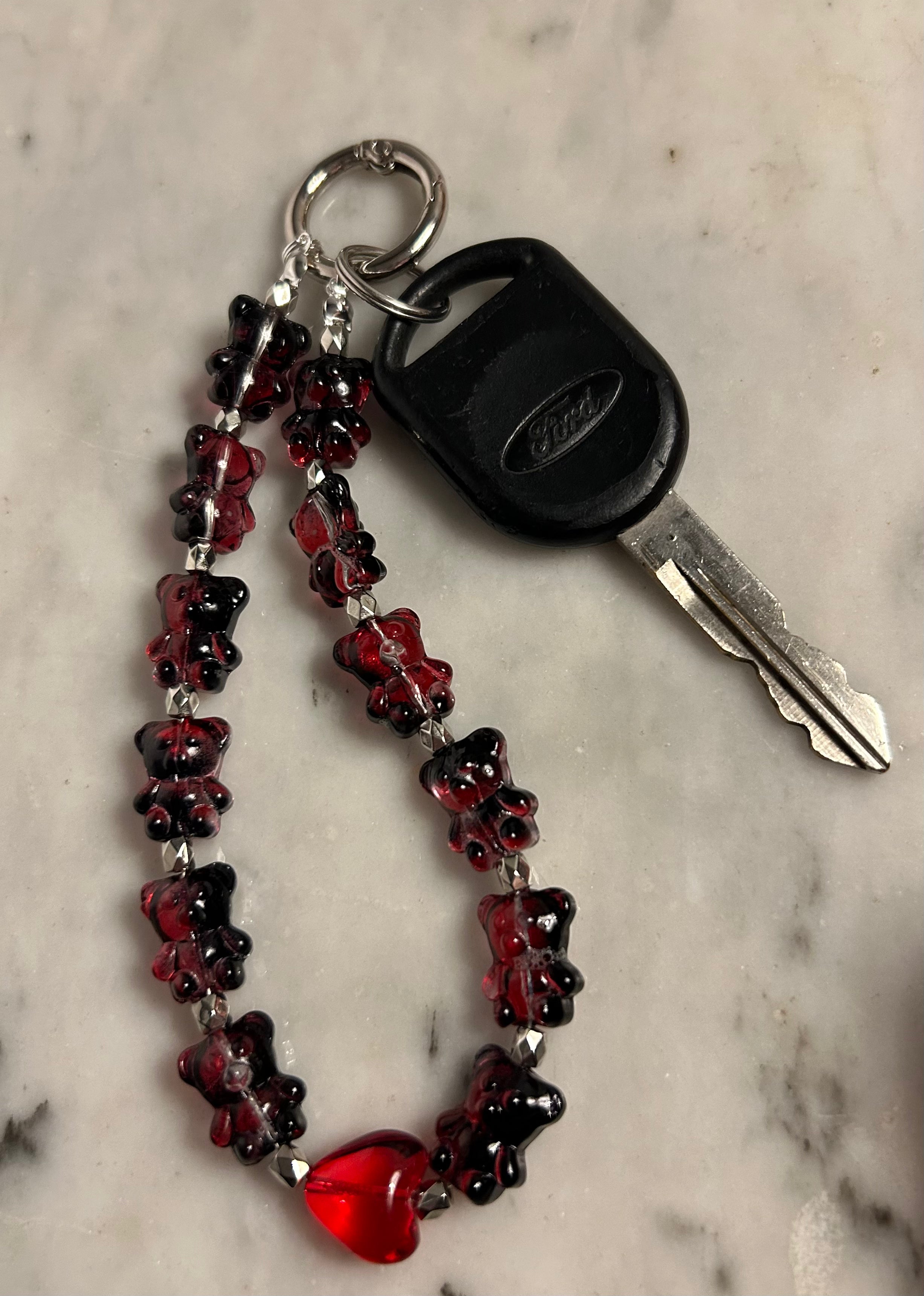 Midnight Berry – Handmade Beaded Phone & Bag Charm