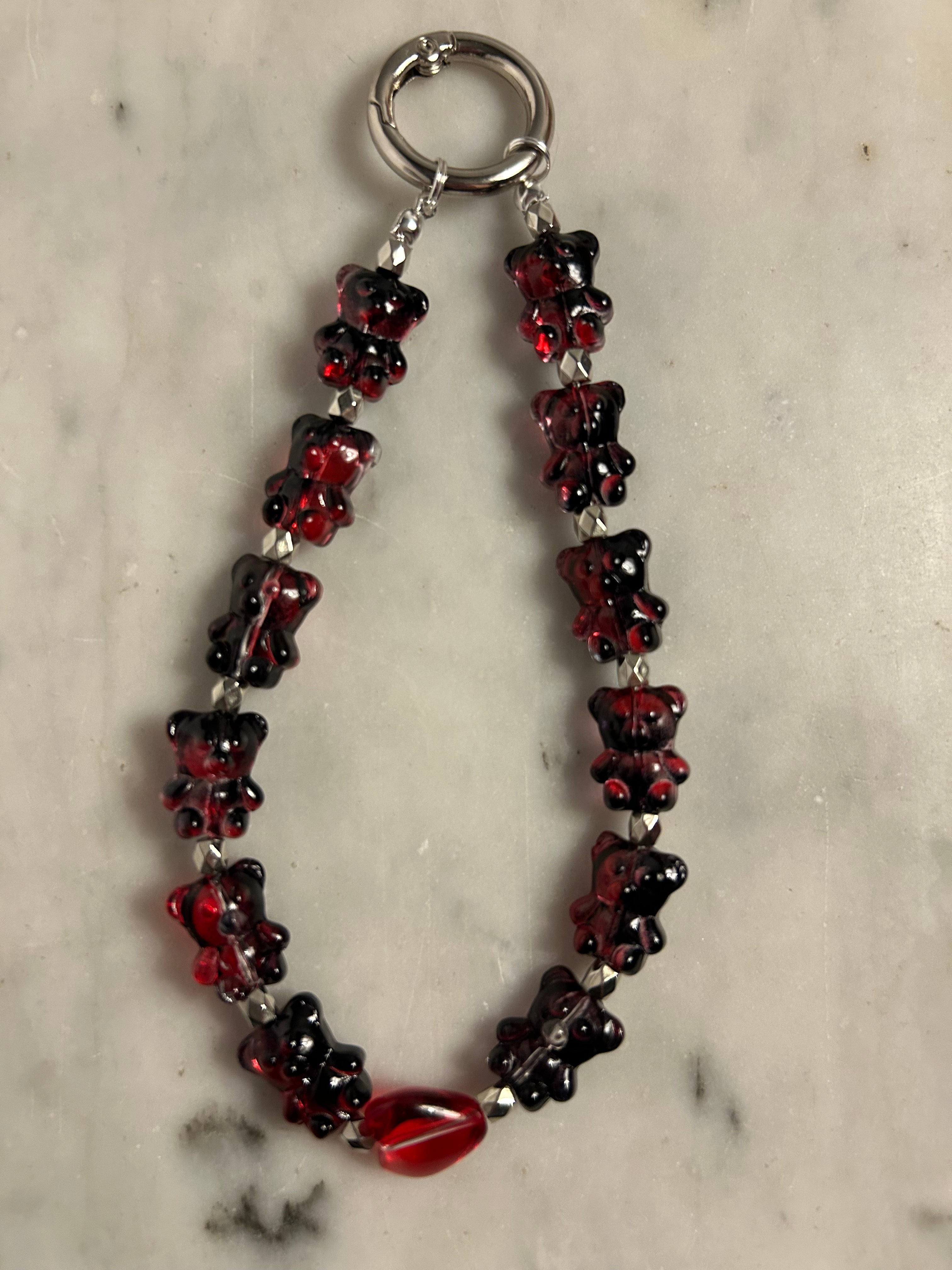 Midnight Berry – Handmade Beaded Phone & Bag Charm