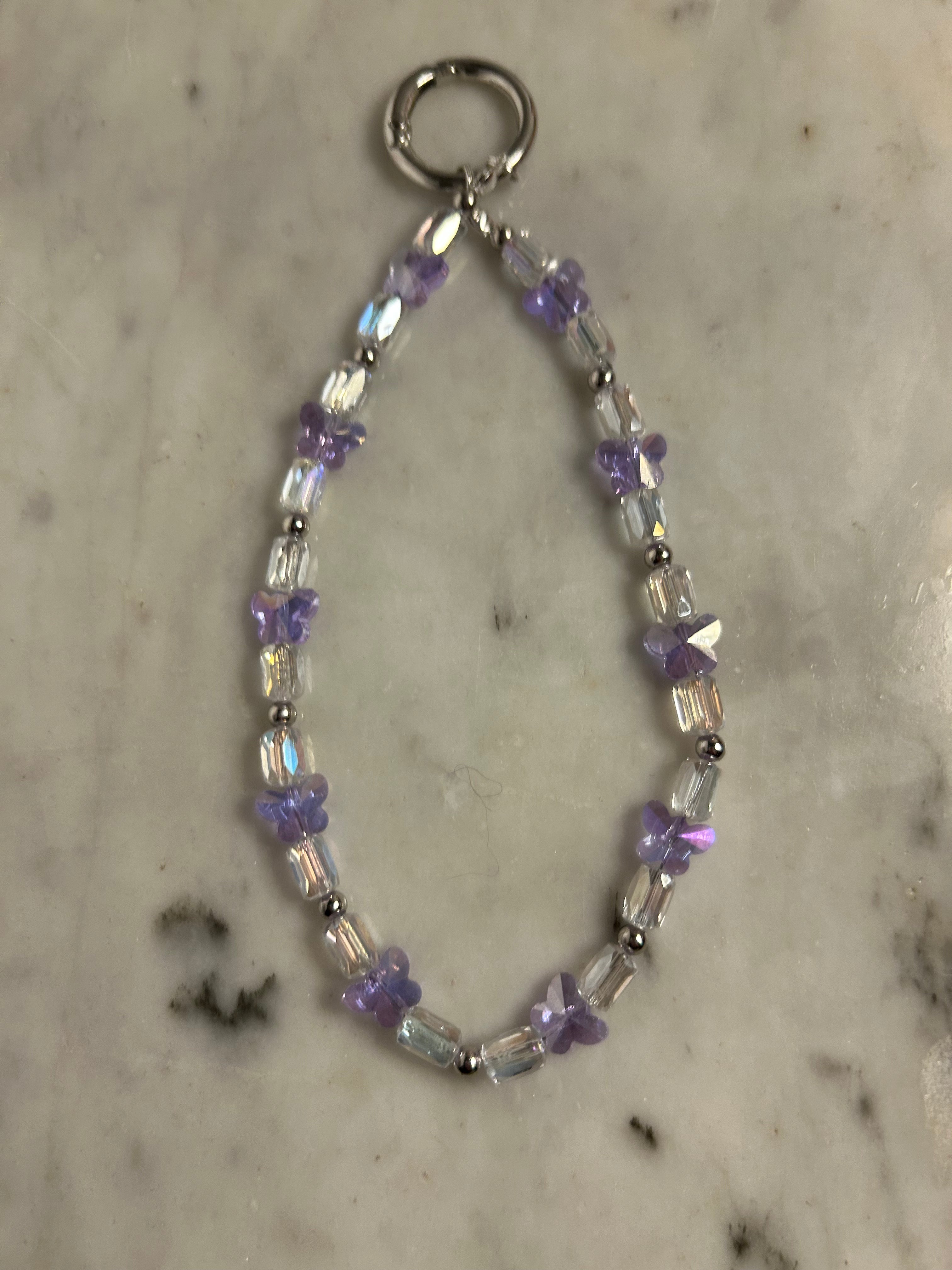 Lavender Mist – Handmade Beaded Phone & Bag Charm