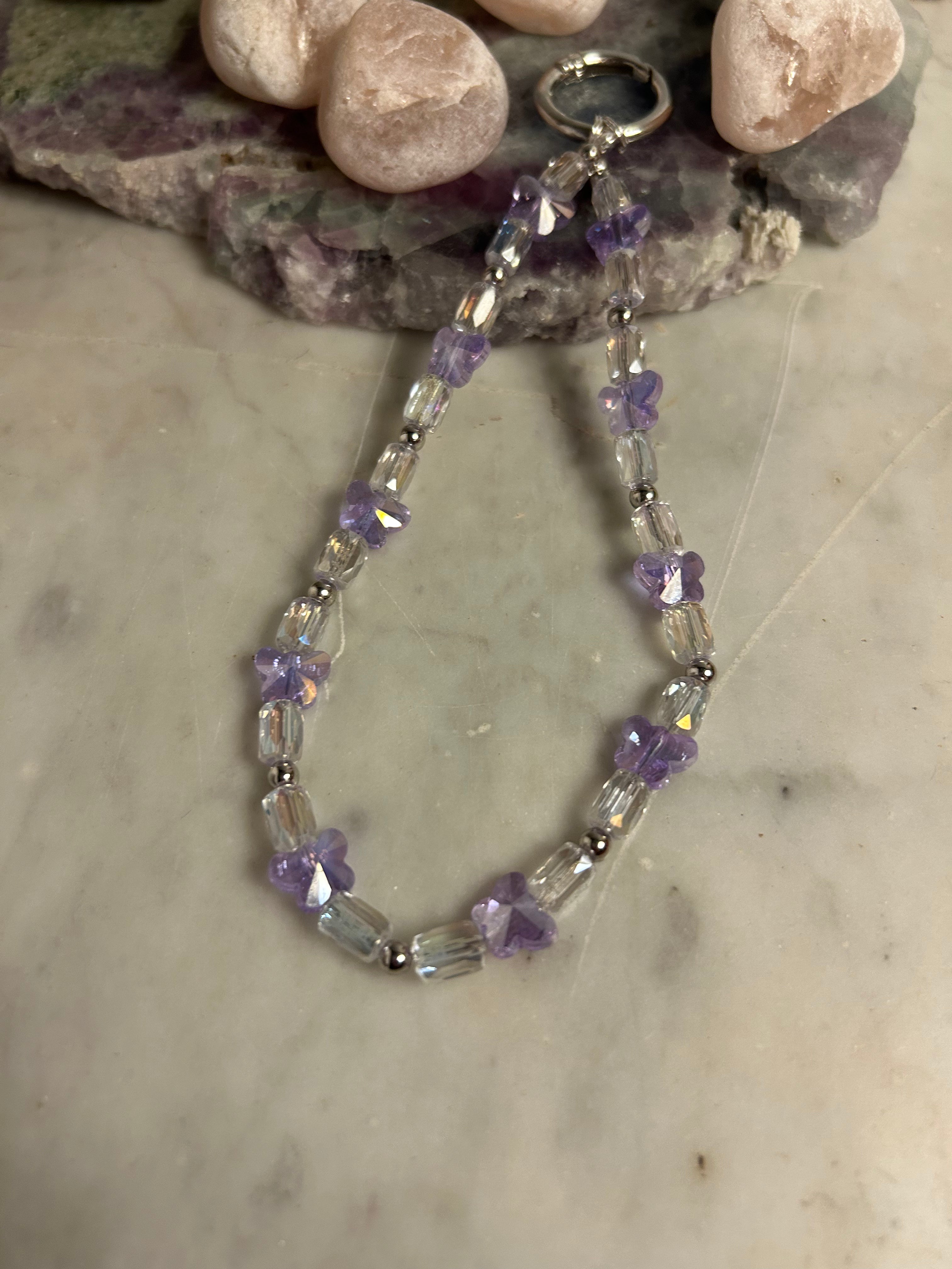 Lavender Mist – Handmade Beaded Phone & Bag Charm