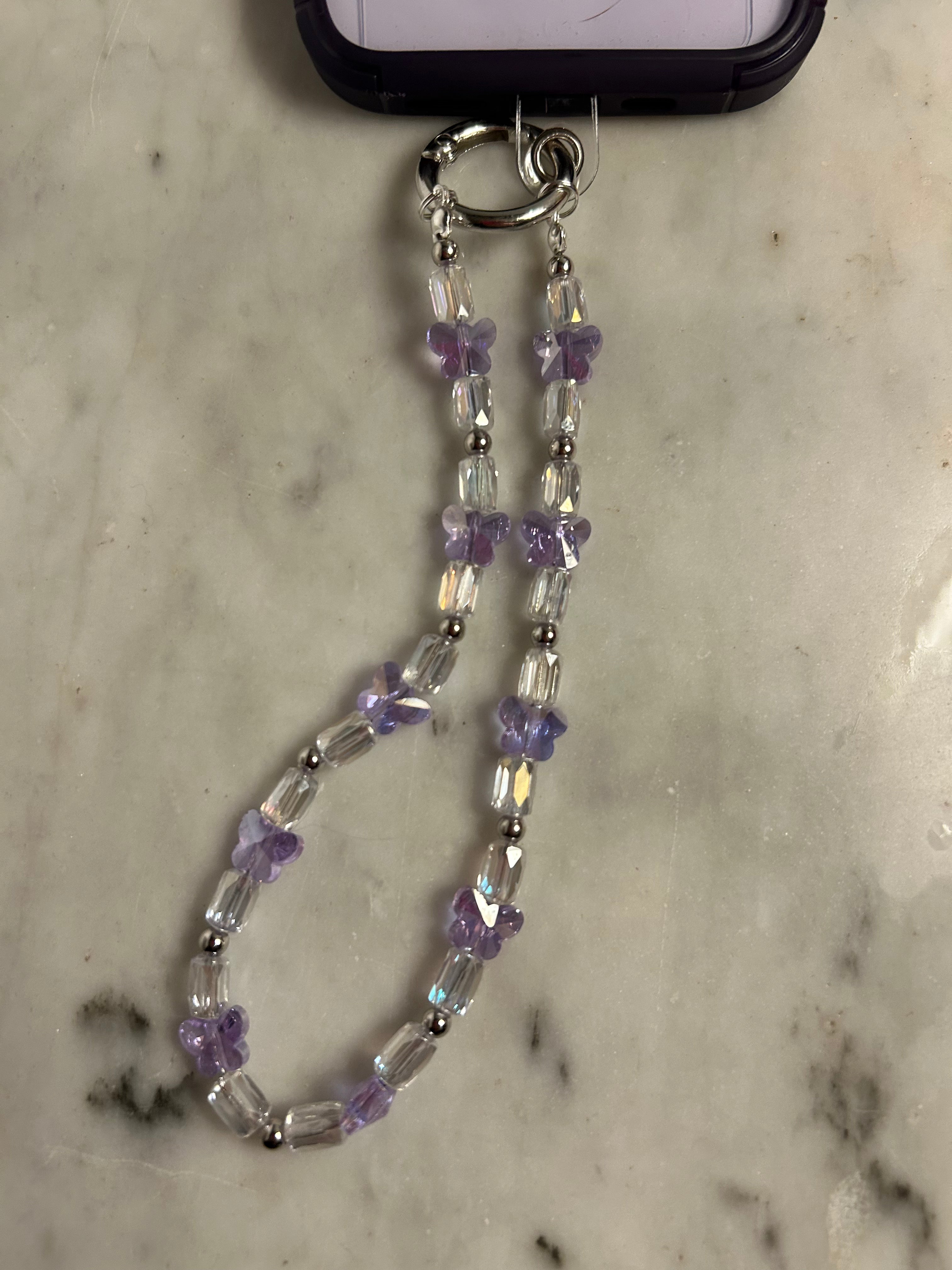 Lavender Mist – Handmade Beaded Phone & Bag Charm